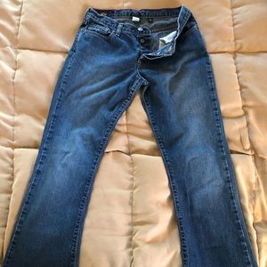Abercrombie and Fitch button fly jeans.